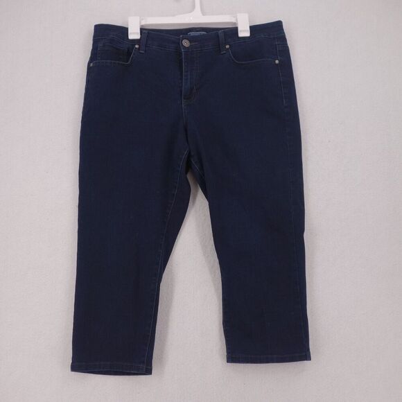 Bandolino Straight Leg Jeans 22" inseam Dark Wash Women's Size 16 - Picture 1 of 6